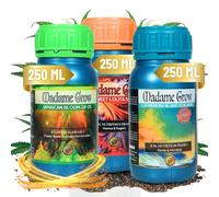 MADAME GROW Fertilizante 420 para Plantas Verdes - Abono Líquido Universal para Crecimiento y Floración (Kit Ibiza 3x250ml)