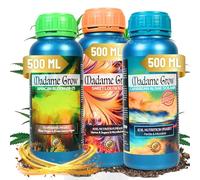 MADAME GROW Fertilizante 420 plantas verdes - Abono para plantas verdes - Abono líquido para plantas - Fertilizante para el crecimiento universal - Fertilizante para la floración(KIT IBIZA 3x500ml)