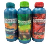 MADAME GROW Kit Eco NPK 3 x 500 ml, Jamaican + Lacalva + Caribbean, Abono Plantas, Fertilizante Plantas, Fertilizante Alga, Abono Floración, Nutrición y Energía