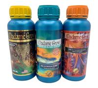 MADAME GROW Kit Nutrition 3 x 500 ml, Accelerator + Sweet Lolita + Caribbean, Abono Plantas, Fertilizante Plantas, Fertilizante Alga, Abono Floración, Nutrición y Energía