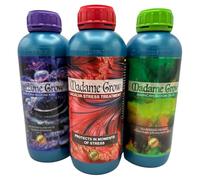 MADAME GROW Kit PK Organic 3 x 1L, Lacalva + Jamaican + Caribbean, Abono Plantas, Fertilizante Plantas, Fertilizante Alga, Abono Floración, Nutrición y Energía