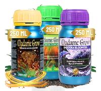 MADAME GROW Kit Power 3PACK 3 x 250ml | Pack Fertilizantes Crecimiento Floración y Engorde | Enraizante + PK Floración + Engordador K30 | Kit 3 Abonos Orgánicos