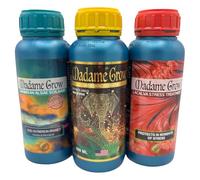MADAME GROW Kit Savanna 3 x 500 ml, Accelerator + Lacalva + Caribbean, Abono Plantas, Fertilizante Plantas, Fertilizante Alga, Abono Floración, Nutrición y Energía