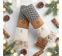 Madamelique Exclusivo Juego de 2 Toallas de Mano de 18 x 40 Pulgadas, Toalla Decorativa de baño Peshtemal para Manos, Cara, Cabello, Yoga, té, paño de Cocina, baño - 100% algodón Puro (Negro)