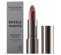 MÁDARA DAZZLE NIGHTS Satin Shine Lipstick, #501 FLATTERY 3,8 g - Nutritivo e hidratante con manteca de karité y vitamina C+E. Color intenso, sensación suave y brillo natural