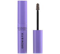 MÁDARA GROW & FIX Tinted Brow Gel, #3 FROSTY TAUPE, 4.25ml. Gel vegano con pigmentos minerales, péptidos y vitaminas. Agrega color, volumen, fijación y apoya el crecimiento de las cejas