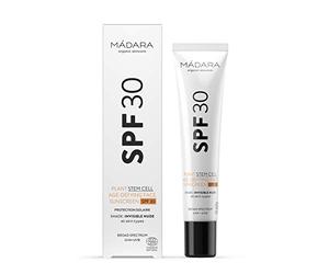 MÁDARA Oganic Skincare | SUN PROTECTION Protector Solar Facial Antiedad con Células Madre Vegetales SPF30, 40 ml - Óxido de Zinc Natural con Ácido Hialurónico y Células Madre Dragonhead