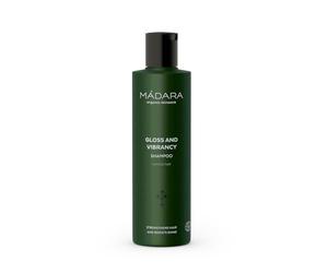 MÁDARA Organic Skincare | HAIR CARE Champú Brillo y Vibración 250 ml - Con Abedul del Norte y Arándano, Protector, realza el Brillo, aporta Volumen, Vegano, Certificado Ecocert, Envase Reciclable