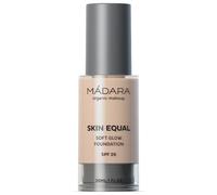 MÁDARA Organic Skincare | SKIN EQUAL Base de Maquillaje Soft Glow SPF20#10 Porcelain 30 ml - Base Mineral con Ácido Hialurónico, Cobertura Media, Acabado Luminoso