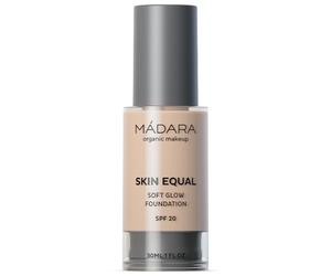 MÁDARA Organic Skincare | SKIN EQUAL Base de Maquillaje Soft Glow SPF20#10 Porcelain 30 ml - Base Mineral con Ácido Hialurónico, Cobertura Media, Acabado Luminoso