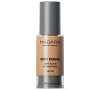 MÁDARA Organic Skincare | SKIN EQUAL Base de Maquillaje Soft Glow SPF20#40 Sand 30 ml - Base Mineral con Ácido Hialurónico, Cobertura Media, Acabado Luminoso