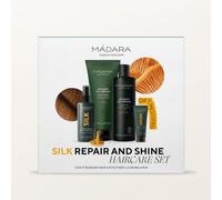 MÁDARA Silk Repair and Shine Hair Care Set - Champú, acondicionador y estiércol