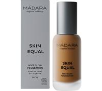 MÁDARA Skin Equal Soft Glow Foundation SPF15 CARAMEL 70, 30ml. Base mineral con ácido hialurónico, cobertura media, base húmeda, vegana, certificación natural COSMOS