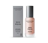 MÁDARA Skin Equal Soft Glow Foundation SPF15 ROSE IVORY 30, 30ml. Base mineral con ácido hialurónico, cobertura media, base húmeda, vegana, certificación natural COSMOS.