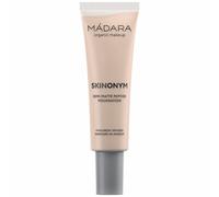 MÁDARA SKINONYM Semi-Matte Peptide Foundation, #20 IVORY, 30ml. Base natural con péptidos que apoyan el colágeno, acabado semimate, cobertura edificable, beneficios para el cuidado de la piel.