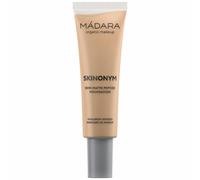 MÁDARA SKINONYM Semi-Matte Peptide Foundation, #40 SAND, 30ml. Base natural con péptidos que apoyan el colágeno, acabado semimate, cobertura edificable, beneficios para el cuidado de la piel