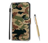 MadBee Funda Compatible con Samsung Galaxy A52 5G, Cuerpo Completo Patrón Flip Caso Tapa Cartera Soporte Plegable Función Ranuras Tarjetas Caja Cubierta Carcasa para Galaxy A52 5G (Camuflaje)