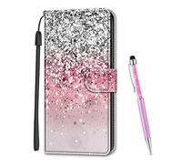 MadBee Funda Compatible con Xiaomi Redmi 6A, Cuerpo Completo Patrón Flip Caso Tapa Cartera Soporte Plegable Función Ranuras Tarjetas Caja Cubierta Carcasa para Xiaomi Redmi 6A (Sequins)