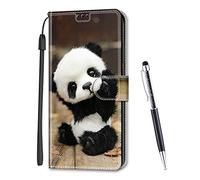 MadBee Funda Compatible con Xiaomi Redmi Note 11T Pro/Note 11T Pro+ / K50i / Poco X4 GT, Flip Caso Tapa Cartera Soporte Plegable Función Ranuras Tarjetas Caja Cubierta Carcasa (Panda)