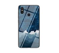 MadBee Funda para Xiaomi Mi MAX 3 [con Protector de Pantalla],9H Cristal Templado [Cielo Estrellado] + Borde de TPU Silicona Suave Fundas Case Cover (Cielo Estrellado Azul)