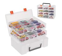 Madcat Organizador de coche de juguete compatible con coches de juguete a escala 1/64, autos de caja de cerillas, mini juguetes y muñecas pequeñas. Vitrina de almacenamiento de juguetes de 24 ranuras