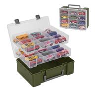 Madcat Organizador de coche de juguete compatible con coches de juguete a escala 1/64, autos de caja de cerillas, mini juguetes y muñecas pequeñas. Vitrina de almacenamiento de juguetes de 24 ranuras