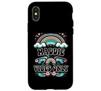 MADDIE Vibes Only Cute Retro Girls MADDIE Name Carcasa para iPhone X/XS