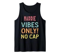 Maddie Vibes Only! No Cap Custom Women Girls Funny Camiseta sin Mangas