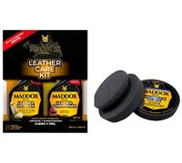 Maddox Detail 30401 Leather Care Klimpiador Y Acondicionador De Cuero Y Piel + 70302 Esponja, Disco Fino Con Poca Porosidad Para Limpiadores, Ceras O Selladores En Superficies De Pintura Y Plástico