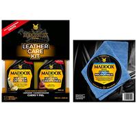 Maddox Detail 30401 Leather Care Klimpiador Y Acondicionador De Cuero Y Piel + Finish Microfiber Paño De Microfibra 40 X 40 Cm. Robusta Y Sin Pelusa, De Dos Lados Con Bordes Libres De Costuras.