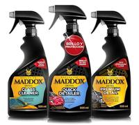 Maddox Detail - Pack de Cuidado Premium | Quick Detailer, Glass Cleaner y Premium Detail | Limpieza y Protección Integral | Fácil Aplicación | Cuidado del Coche Profesional Interior/Exterior 3x500 ml