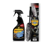 Maddox Detail - Pack Limpieza Profesional de Llantas con descontaminante férrico y Cepillo ergonómico | Lavado Exterior para un Cuidado De Llantas | Iron Decontaminant + Premium Wheel Cleaning Brush