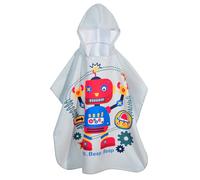 Maddy's Home Poncho de baño para niños, Toalla de Microfibra, Poncho de Surf, Toalla de Cambio Ligera de Secado rápido, Adecuado para natación, Surf y Playa (Robot)