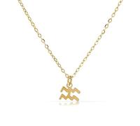 Made by Nami Collar de oro con signo del zodiaco para mujer, de acero inoxidable quirúrgico, 40 + 5 cm, cadena dorada, hipoalergénica y resistente al agua, joyas espirituales, Anpassbar, Acero