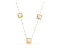 Made by Nami Collar para mujer de oro con piedras preciosas cuadradas de acero inoxidable quirúrgico, cadena de oro, regalo para mujer, hipoalergénica, resistente al agua, regalo para mamá, Anpassbar