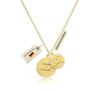 Made by Nami Collar Personalizado Mujer con 2 Colgantes Grabados y Corazón Infinito, Oro Plata o Rosa, Acero Inoxidable 316L, 40+5 cm Ajustable, Collar con Nombres (Oro)