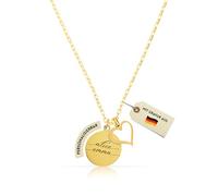 Made by Nami Collar Personalizado Mujer con Corazones Entrelazados y Colgante Grabado, Oro 18K, Acero Inoxidable 316L, 40+5 cm Ajustable, Collar con Nombre, Iniciales o Símbolo (Design 5)