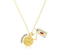 Made by Nami Collar Personalizado Mujer con Corazones Entrelazados y Colgante Grabado, Oro 18K, Acero Inoxidable 316L, 40+5 cm Ajustable, Collar con Nombre, Iniciales o Símbolo (Design 1)