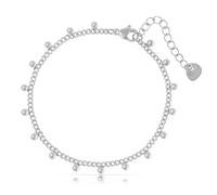 Made by Nami Pulsera de mujer de oro o plata con perlas de acero inoxidable quirúrgico de 16 + 3 cm de perlas, resistente al agua, hipoalergénica, Anpassbar, Acero inoxidable, No es una piedra