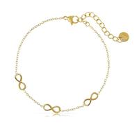 Made by Nami Pulsera de mujer dorada con símbolo de infinito de acero inoxidable quirúrgico, regalo para el día de San Valentín para ella, Anpassbar, Acero inoxidable, No es una piedra preciosa