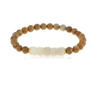 Made by Nami Pulsera de perlas para hombre de madera de sándalo con piedras preciosas, pulsera con perlas para hombre, joyas espirituales, Eine Grösse, Sándalo, No es una piedra preciosa
