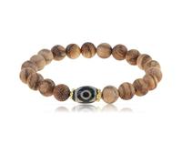 Made by Nami Pulsera de perlas para hombre de madera de sándalo con piedras preciosas, pulsera con perlas para hombre, joyas espirituales, Eine Grösse, Sándalo, No es una piedra preciosa