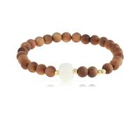 Made by Nami Pulsera de perlas para hombre de madera de sándalo con piedras preciosas, pulsera con perlas para hombre, joyas espirituales, Eine Grösse, Sándalo, No es una piedra preciosa