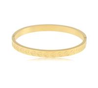 Made by Nami Pulsera para mujer de oro con corazones grabados de acero inoxidable quirúrgico con corazón, 5,8 cm, regalo para mejor amiga, Eine Grösse, Acero inoxidable, No es una piedra preciosa