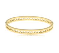 Made by Nami Pulsera para mujer de oro con corazones grabados de acero inoxidable quirúrgico con corazón, 5,8 cm, regalo para mejor amiga, Eine Grösse, Acero inoxidable, No es una piedra preciosa