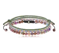 Made by Nami Set de pulsera de tela para hombre y mujer, pulsera de perlas en diferentes colores, pulseras de la amistad, pulsera surfista, joyería boho, Eine Grösse, Nailon, No es una piedra preciosa