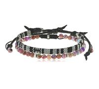 Made by Nami Set de pulsera de tela para hombre y mujer, pulsera de perlas en diferentes colores, pulseras de la amistad, pulsera surfista, joyería boho, Eine Grösse, Nailon, No es una piedra preciosa