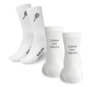 Made by Nami Tenis Bordado Game Set Match - Blancos Algodón Unisex Pack 2