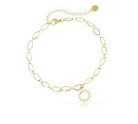 Made by Nami Tobillera para mujer, oro con colgante de sol, 22 cm + 5 cm de longitud, joyería de verano, impermeable, regalo para ella
