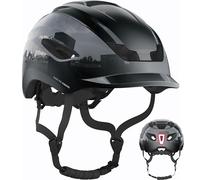 Made For Xiaomi Hybrid - Casco Urbano Lifestyle para Bicicleta y Patinete eléctrico - Luz LED Trasera USB-C y Talla Ajustable - Ligero, ventilado y cómodo para Hombre y Mujer - Negro - Talla M